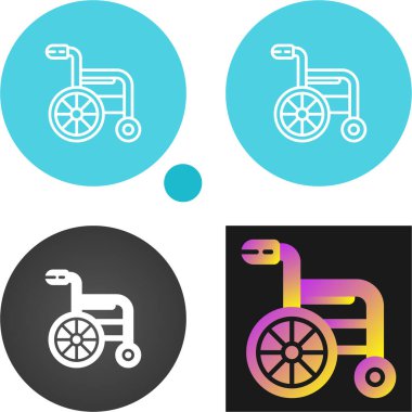 Tekerlekli sandalye ikonları vektör çizimi