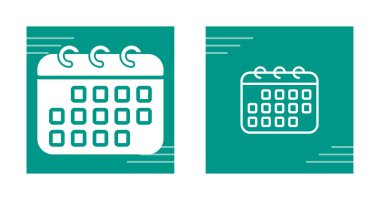  Takvim Icons set. Vektör çizim 