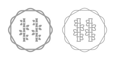 Bambu bitkileri ikonu vektör illüstrasyonunu ayarla 
