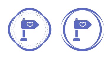 web page icons with road signs and hearts  clipart