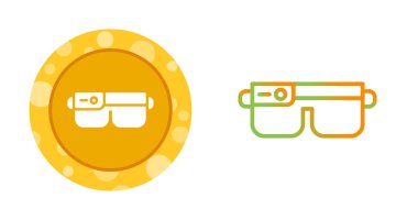 Sarı ve yeşil renkli akıllı gözlük simgeleri