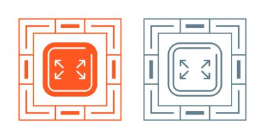 Tam ekran simge vektörü. Tam ekran işareti ve simgeye genişlet. Oklar sembolü