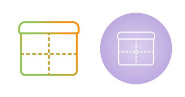Mor dairesel arkaplan yanında çizilmiş ızgara simgesi