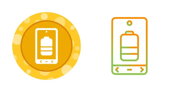 stock vector Battery level icons on mobile screens