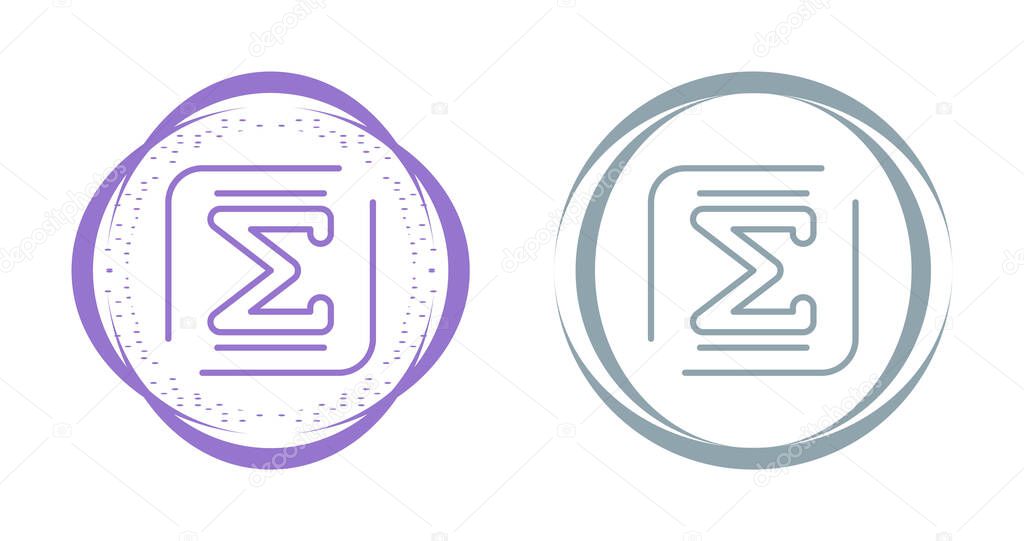 Sigma letters icons set, vector illustration