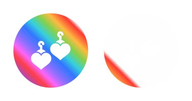 kalp küpeleri web simgesi vektör çizimi