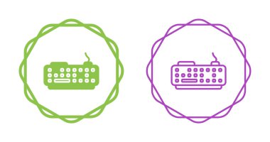 Dekoratif dairelerin içinde iki ana hatlı bilgisayar klavyesi