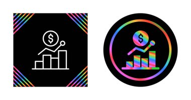 Finansal grafik simgesi. İş çizelgesi. Beyaz arkaplanda diyagram işareti izole edildi