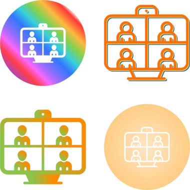 Video Konferansı Web simgesi vektör illüstrasyonu