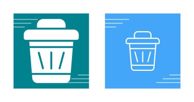 Renkli arka plana sahip çöp kutusu simgeleri