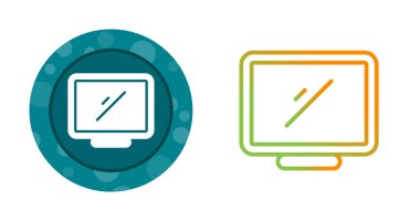 Renkli hatları olan iki bilgisayar monitörü simgesi