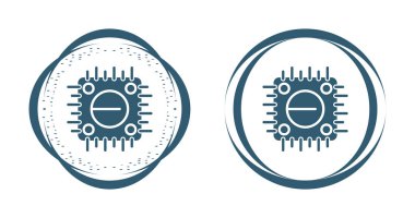 Bilgisayar ve akıllı telefon simgesi için düz bir işlemci. İzole edilmiş arkaplanda işlemci yonga vektör çizimi. Mikroçip imzalama iş kavramı.