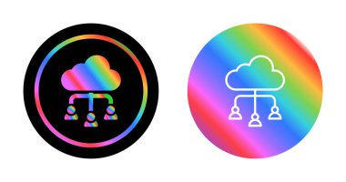 bulut hesaplama web simgesi vektör illüstrasyonu