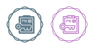 Dairelerin içinde büyük anahtar semboller içeren pano simgeleri