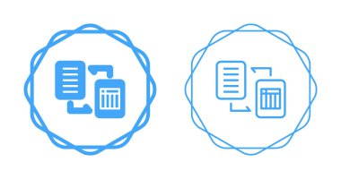 Belge değiş tokuşu sürecini gösteren mavi simgeler