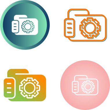 Renkli dişli simgesi, ayarlar web düğmesi, çark işareti, vektör illüstrasyonu 