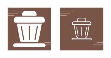 Çöp kutusu simgeleri beyaz arkaplanda ayarlandı