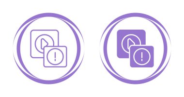 Beyaz arkaplan, vektör illüstrasyonunda uyarı ve çalma simgeleri       