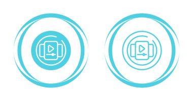 Video oynatma sembolleri içeren mavi dairesel simgeler