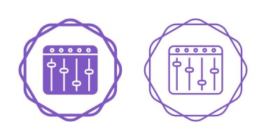 Çoklu kaydıracı olan uygulama ayarları ve kontrolleri için simgeler.