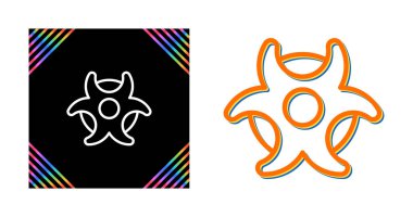 Biyolojik tehlike sembolleri, virüs işaretleri, ağ simgeleri, vektör illüstrasyonu