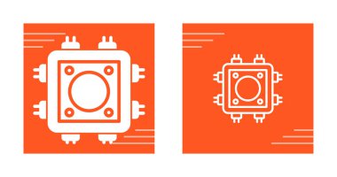 Dairesel merkezli soyut kare mekanik simge