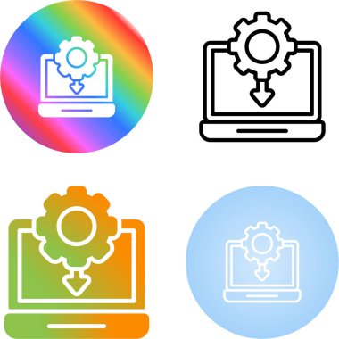 Ayarlar simgesi beyaz arkaplanda izole edildi. Çarklı tabela. Vites sembolü. Vektör illüstrasyonu