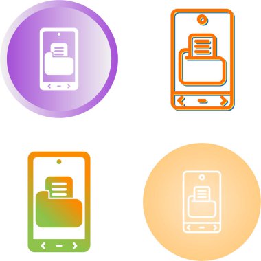 Akıllı Telefon Basit Simgesi, Beyaz Arkaplanda Vektör İllüstrasyonu 