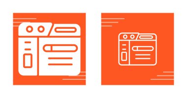 Turuncu arkaplanda soyut web arayüzü simgeleri