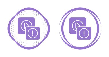 Beyaz arkaplan, vektör illüstrasyonunda uyarı ve çalma simgeleri       