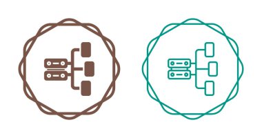 bilgisayar sunucu simgeleri ayarlandı, vektör illüstrasyonu basit tasarım