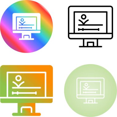 Bilgisayar İzleme Simgesi, Beyaz Arkaplanda İzole Edilmiş Gösterge İşareti, Vektör Resimleri 