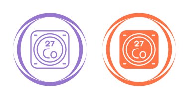 Kobalt kimyasal element simgeleri vektör illüstrasyonu