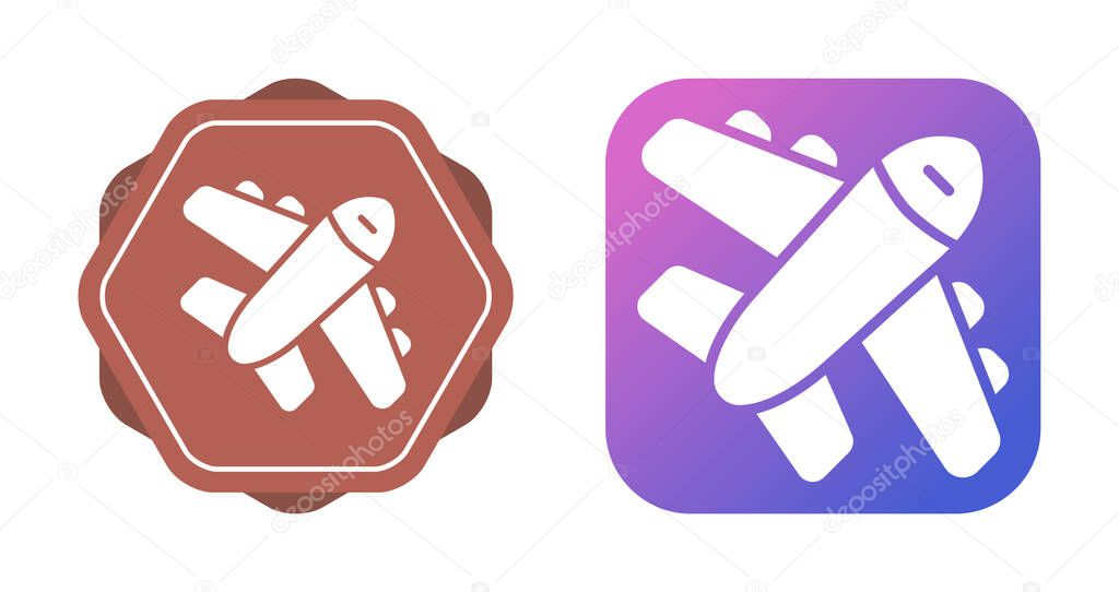 Plane departure icon, take off airplane sign isolated on white background