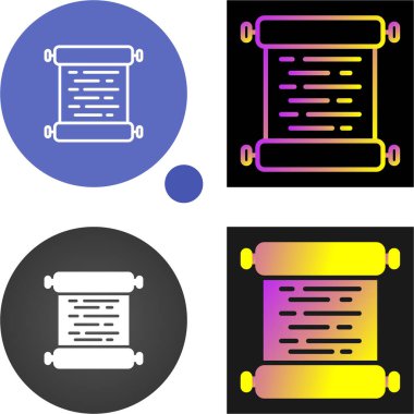 Eski parşömen simgesi, vektör illüstrasyonu basit tasarım