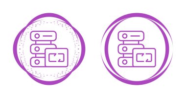 Dairesel çerçevelerde mor sunucu simgeleri