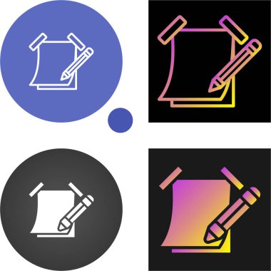 Kalem simgeli yapışkan not, vektör illüstrasyonu 