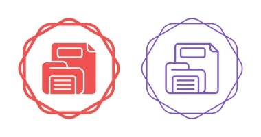 Dekoratif çemberler içinde iki özet belge simgesi