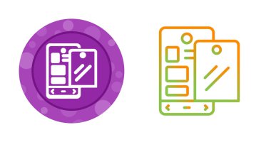 Üst üste ekran gösteren renkli akıllı telefon simgeleri