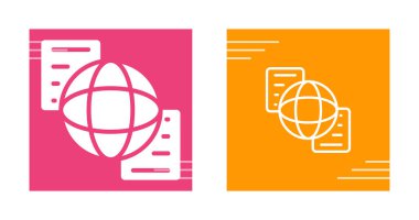 Dünya ve sunucu resimlerini gösteren renkli simgeler