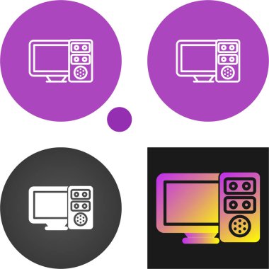 Bilgisayar simgesi. Beyaz arkaplanda vektör illüstrasyonu 