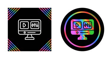 Bilgisayar İzleme Simgesi, Beyaz Arkaplanda İzole Edilmiş Gösterge İşareti, Vektör Resimleri 