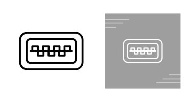 Geometrik çizgileri olan basit usb port simgesi