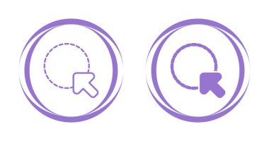 Beyaz arkaplanda daire ve ok simgeleri, vektör illüzyonu  