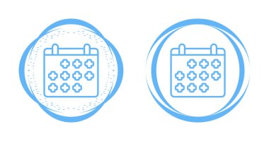  Takvim Icons set. Vektör çizim 