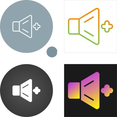 Ses yükseltme simgeleri ayarlandı, vektör illüstrasyonu