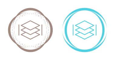 Daireler çizen iki soyut katmanlı simge