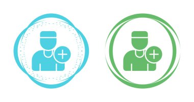 Beyaz arka planda izole edilmiş doktor simgeleri. Tıbbi sembol. Sağlık sigortası işareti. vektör illüstrasyonu