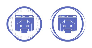 beyaz arkaplanda yazıcı simgeleri olan bilgisayar web sayfaları, vektör illüzyonu  