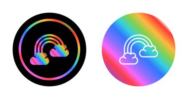  Beyaz arkaplanda gökkuşağı simgesi izole edildi. 